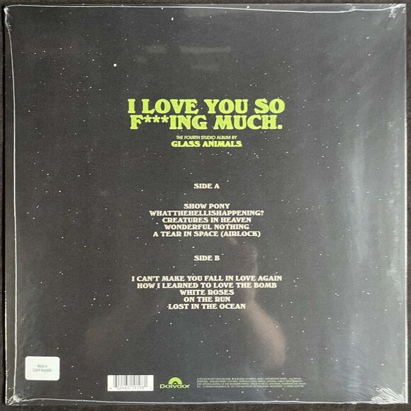 Glass Animals I Love You So F***ing Much Ltd Ed Black and White Splatter Vinyl - Picture 2 of 2